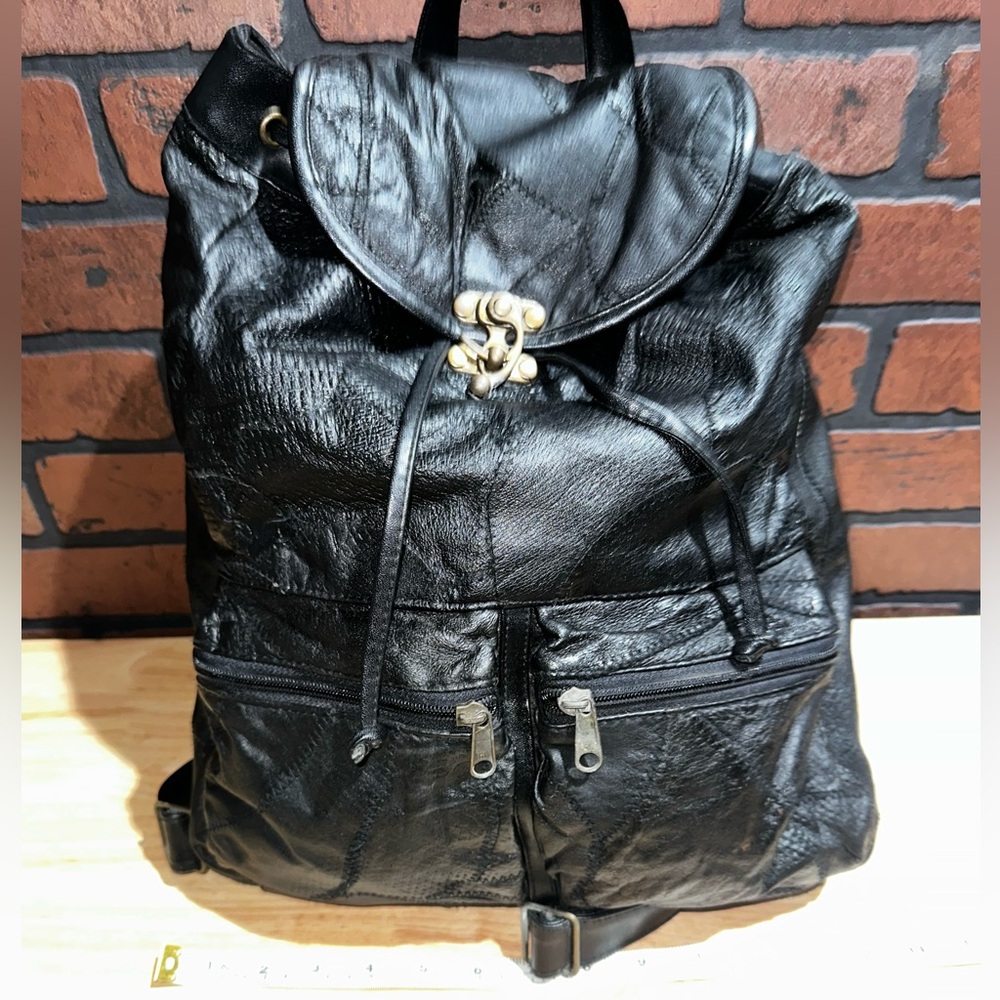 Vintage 80’s/90’s patchwork Backpack - Picture 2 of 10